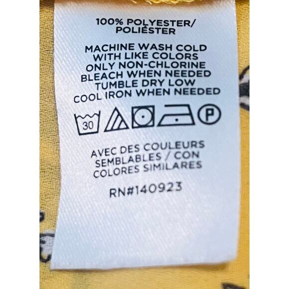 LOFT OUTLET CAP SLV RND NECK TUNIC BLOUSE, WOMENS, XL, YELLOW W/SMALL FLOWERS - Picture 11 of 11